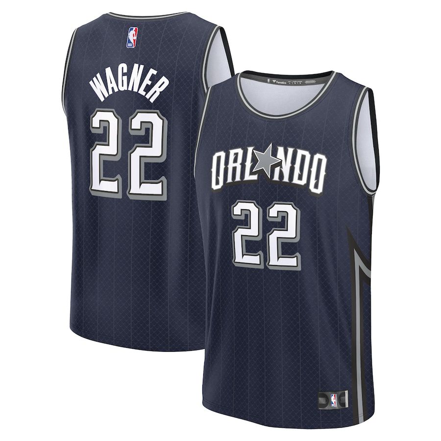 Men Orlando Magic 22 Franz Wagner Fanatics Branded Navy City Edition 2023-24 Fast Break NBA Jersey